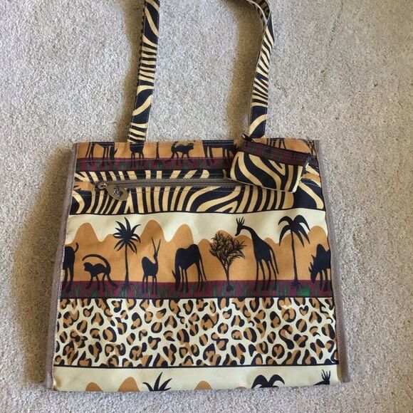 Vintage JADE African Safari Tote - Picture 1 of 9